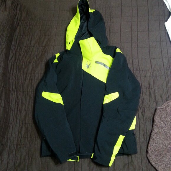 VTG Spyder Jacket Ski Snowboard Winter Thinsulate Mens Medium Hooded Black High